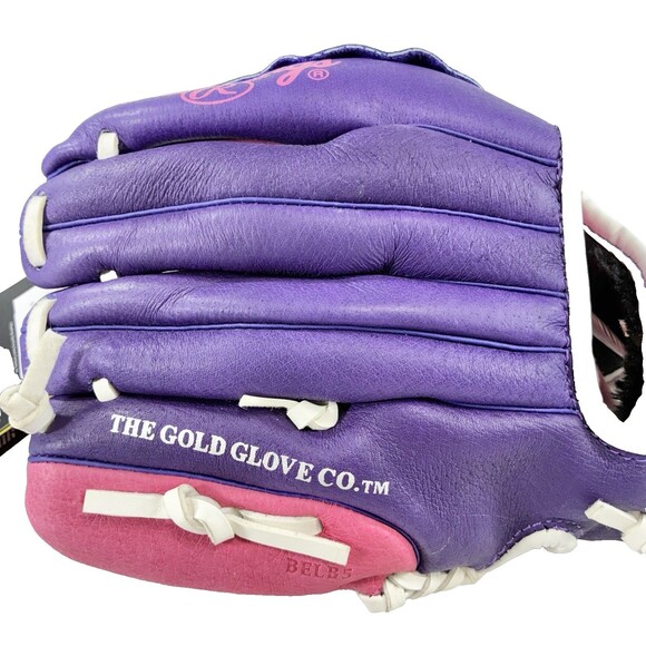 Rawlings 10 Inch Highlight Leather Tee Ball Glove HFP10PPW Purple Pink New - Picture 7 of 10